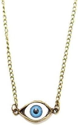 BUYINHOUSE Third Eye Chakra Necklace Gothic Eyeball Occult NC21 Gold Tone Punk Vintage Choker Pendant Fashion