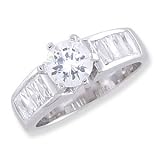CZ Sterling Silver Bridal Ring - size 5