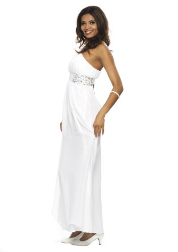 Traumhaftes Abendkleid im Toga Stil, Farbe weiß, Gr.34 von Astrapahl