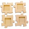 4 cadres puzzle en bois à décorer, dimensions 160x160x10mm