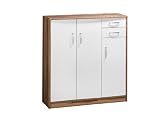Maja 49062835 Kommode 1072 x 1128 x 370 mm Baltimore-Nussbaum-Nachbildung, wei&szlig; uni