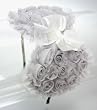 Gothic Lolita Harajuku Big Flower Headband Gray Tulle