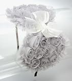 Gothic Lolita Harajuku Big Flower Headband Gray Tulle