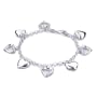 Sterling Silver Heart Link Bracelet 7.5"