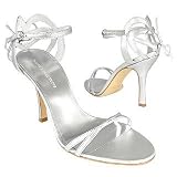 Borgo degli Ulivi Silver Strappy High-heel Leather Sandal Shoes