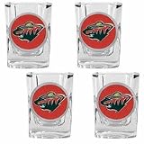 NHL Minnesota Wild Four Piece Square Shot Glass Set