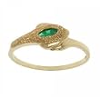 Marquise Cut Green Quartz Dolphin Ring Size 8 Crafted in Gold