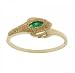 Yellow Gold Dolphin Ring Sz=8 Marquise Green Quartz