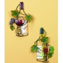 Red Wine / White Wine Wall Art ~ Wall Decor Wall Mount Sculpture, Set of 2 ~ Great Gifts for Wine Lover