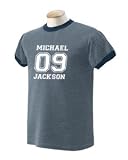MICHAEL JACKSON 09 on Adult & Youth Cotton Ringer T-Shirt (in 21 colors)