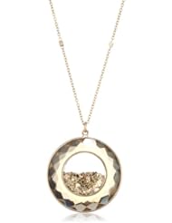 Moritz Glik "Kaleidoscope" 18K Yellow Gold Champagne Quartz Floating Gold Pendant Necklace