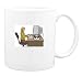 Mug with body, individuals, individual, computer, watch, humans, woman, person, human, work, persons, cat, young, people, cats, feline, felid