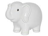 Child to Cherish Large Stitched Elephant Bank, White
