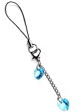 Cute Swarovski Crystal Blue Dangle Heart Cell Phone Charm