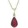 14k Solid Gold 18" Necklace with Natural Ruby Pendant
