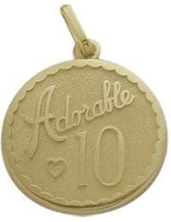 Yellow Gold Adorable #10 Age Expression Pendant with chain