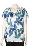 Plus Floral Tie Neckline Top