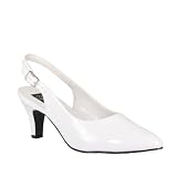 3 Inch Sexy High Heel Shoe Slingback Block Heel Shoe White Patent