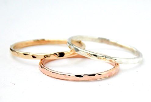 Reflection Stacking Ring: One Ring, textured ring, 14K Gold-filled ring, hammered ring, dainty ring, simple ring, gold ring, silver ring, skinny ring