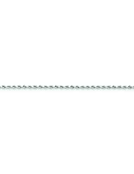 14K White Gold 2mm Diamond Cut Rope Chain 18"