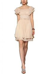 A-line Short Sleeves Polyester Pleated Cocktail Homecoming Dress/Pageant Dress/Prom Dress/Party Dress/Wedding Dress 