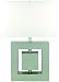 Diva Table Cube Lamp in Silver finish Base Geometric Contemporary and White Fabric Shade