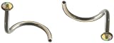 Nose pins - Surgical Steel 316L - FREE Super Saver shipping - twirl pins with crystal - in a attractive packaging - Beautiful and safe to wear nose pin with swarovski diamond