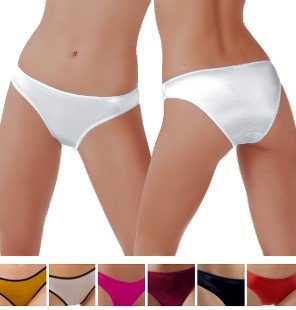 Satin Low Rise Bikini w/ Cotton Lined Crotch