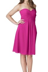 Chiffon Empire   Waistline Sweetheart Cocktail Short Club Dress/Bridesmaid Dress 