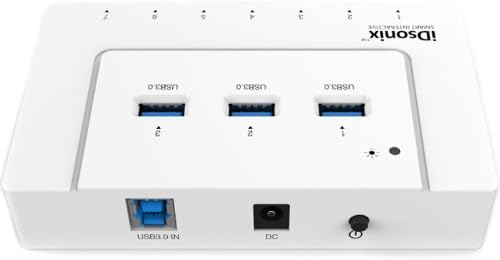 iDsonix® 10 Port USB 3.0 Hub (3 USB 3.0 + 7 USB 2.0) With 12V 4A Power Adapter Build-in Surge Protector [VIA VL812 Chipset ] 3.3 Foot USB3.0 Cable included
