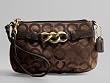 Coach Brooke Signature Capacity Wristlet Case Bag 43105 Brown
