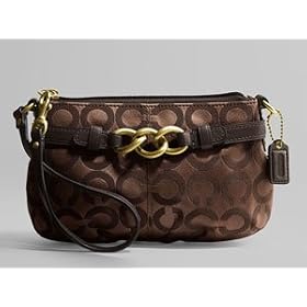 NEW AUTHENTIC COACH BROOKE OP ART CAPACITY WRISTLET 43105 (Brown)