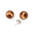Olive n Figs Sterling Silver and Genuine Swarovski Crystal Pearl Stud Earring - Copper (8mm)