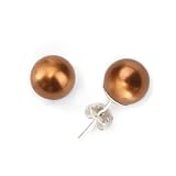 Genuine Swarovski Crystal Pearl Stud Earring - Copper (8mm)