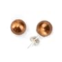 Olive n Figs Sterling Silver and Genuine Swarovski Crystal Pearl Stud Earring - Copper (8mm)