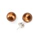 Olive n Figs Sterling Silver and Genuine Swarovski Crystal Pearl Stud Earring - Copper (8mm)