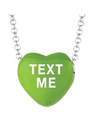 Sweethearts Enamel "Text Me" Heart on 16" Necklace Pendant with Gift Box
