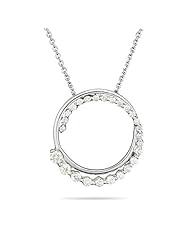 1/2 (0.46-0.55) Cts Diamond Circle Journey Pendant in 14K White Gold