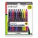 Zebra Sarasa Gel Retr Rlr Ball Pen, Trs Brl, 10 Asstd Ink Colors, Med, 10/Pk