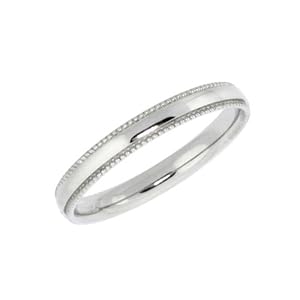 Karat Platinum Milgrain 2.5mm Band Ring