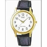 MTP1093Q 3-Hand Analog Water Resistant Mens Watch Genuine Leather Band