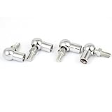 uxcell L-シェイプロッドエンド軸受　シルバートーン　M10メス　M8オス　4個入り