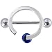 Sterling Silver 925 CIRCULAR Blue Crystal Spinner Nipple Shield