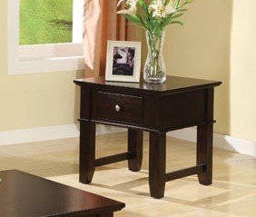 End Side Table with Drawer - Espresso Finish