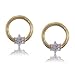 Diamond Circle of Love Flower Stud Earrings in Solid Yellow Gold