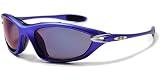 X Loop X44 Sunglasses Wrap Style UV400 Lens for Baseball, Softball, Cycling, Golf, Kayaking and All Active Sports. (Royal)