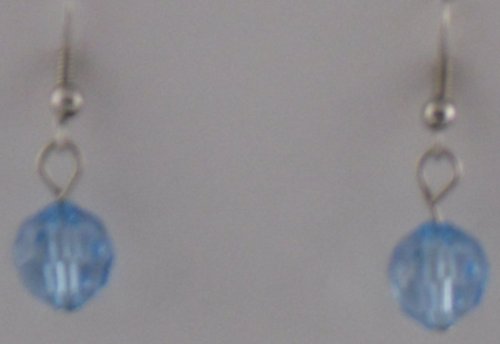 Blue Gem Cut Globes Earrings