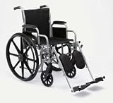 Medline Excel K1 Basic 18 Wheelchair with Desk Length Removable Armrests and Elevating Legrests
