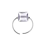 Sterling Silver Lavender CZ Square Box Toe Ring