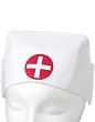 White Cotton Costume Nurse Hat Red Cross Uniform Cap